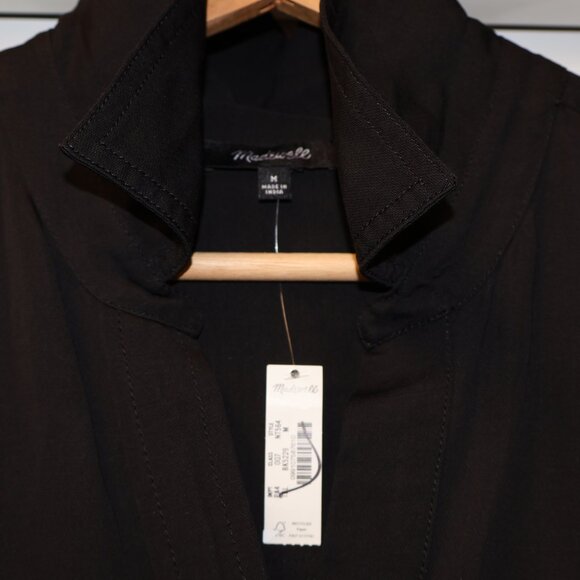 Madewell Elegant Black Button-Down Mini Dress - Picture 4 of 15